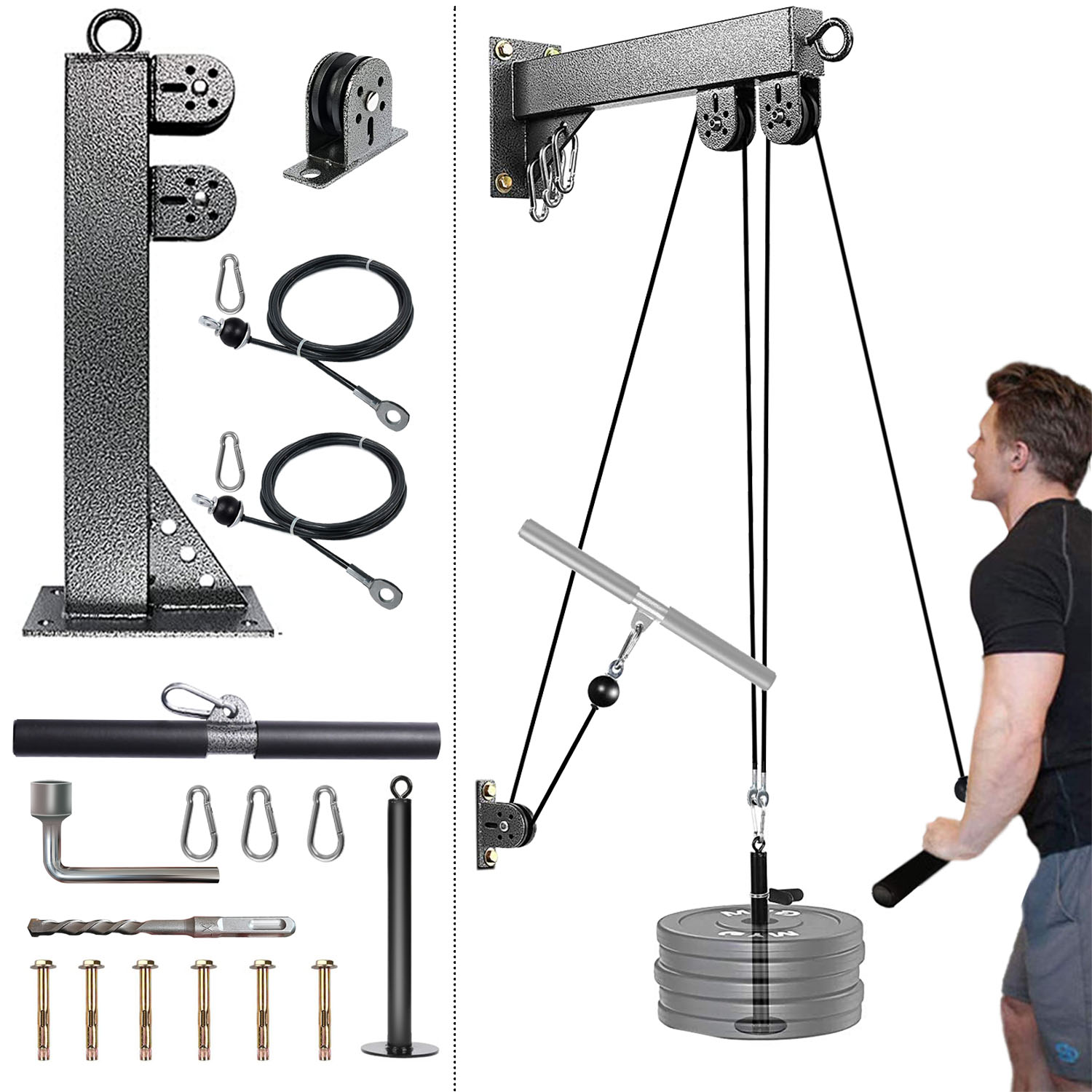 Lat Pulldown Cable - Système de poulie mural de Fitness,