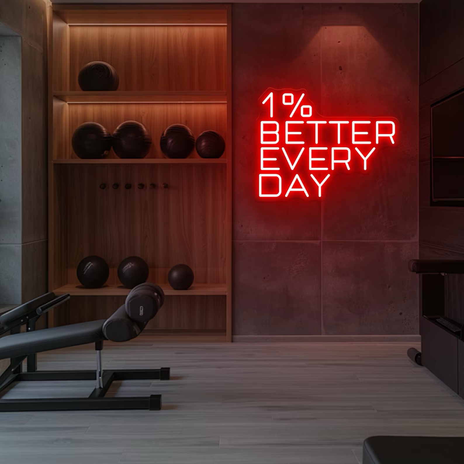 Enseigne néon « 1% mieux chaqu - Home Gym Neon Sign avis et prix